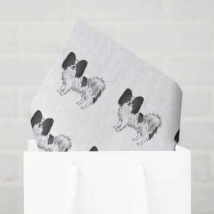 Papier Mousseline Motif Cartographié de chien noir et blanc
