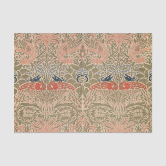 Papier Mousseline Motif célèbre des oiseaux de William morris (Recto)