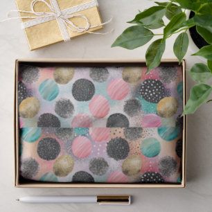 Papier Mousseline Motif Cercle Abstrait - avec Parties scintillant e