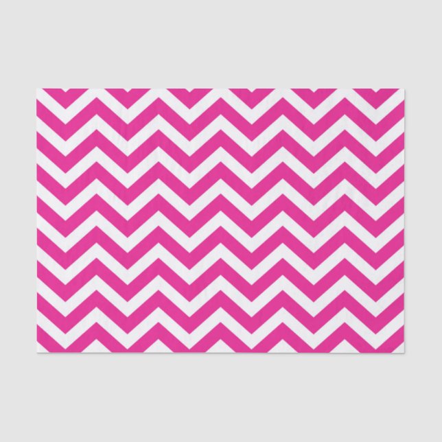 Papier Mousseline Motif chaud rose et blanc Chevron (Recto)