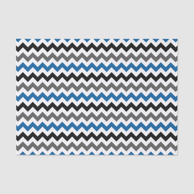 Papier Mousseline Motif Chevron Arrière - plan bleu gris noir blanc (Recto)