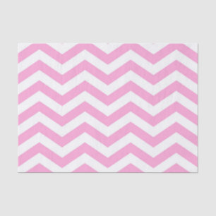 Papier Mousseline Motif Chevron rose et blanc