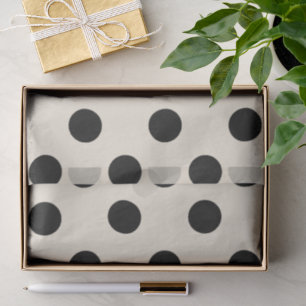 Papier Mousseline Motif Chic Gros Points Blanc Ivoire Et Noir