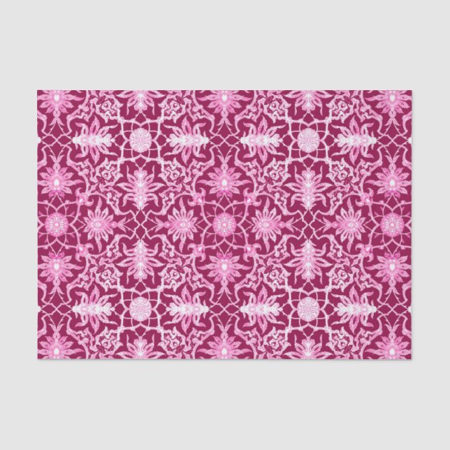 Papier Mousseline Motif chinois Art Nouveau - Vin Bourgogne (Recto)