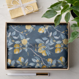 Papier Mousseline Motif Citron Pays Français