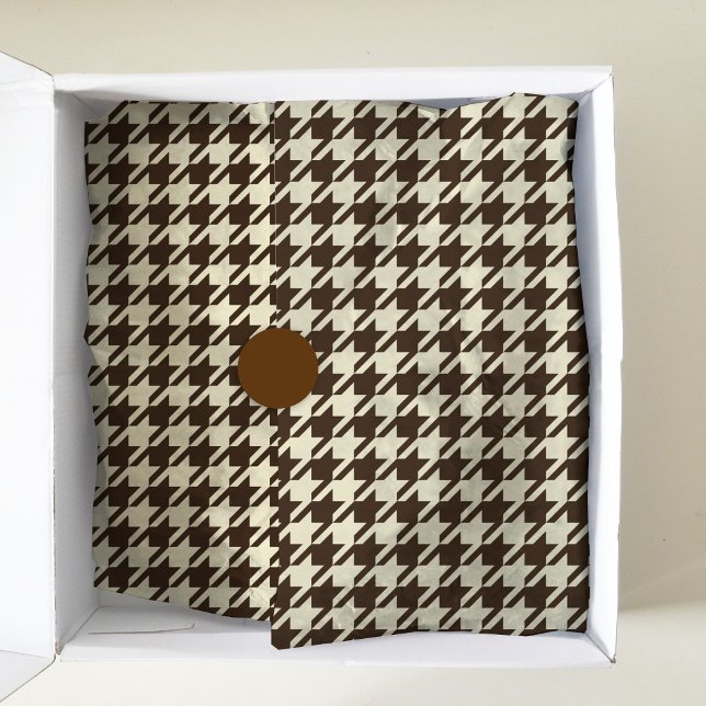 Papier Mousseline Motif classique Brown ivoire Pepita Houndstooth (Créateur téléchargé)