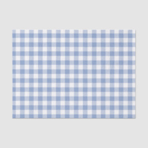 Papier Mousseline Motif classique En vichy bleu coché