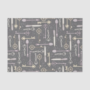 Papier Mousseline Motif clé style Steampunk
