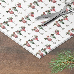 Papier Mousseline Motif Cocktail de Noël