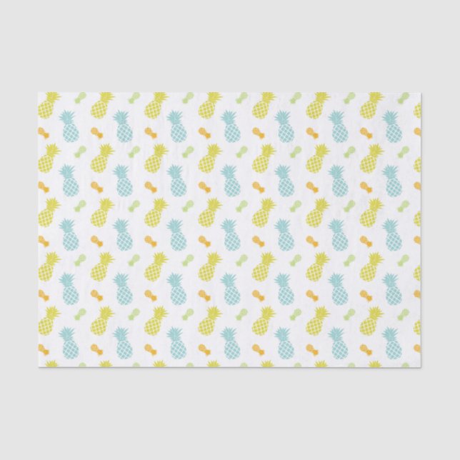 Papier Mousseline Motif coloré ananas (Recto)