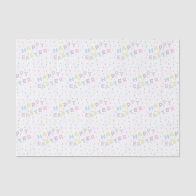 Papier Mousseline Motif Confetti de Pâques joyeux (Recto)