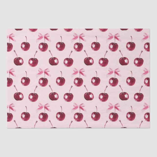 Papier Mousseline Motif Coquette Cherries (Recto)