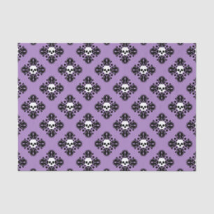 Papier Mousseline Motif crâne d'Halloween violet
