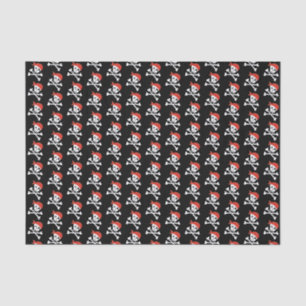 Papier Mousseline Motif crâne et os croisés pirate mignon
