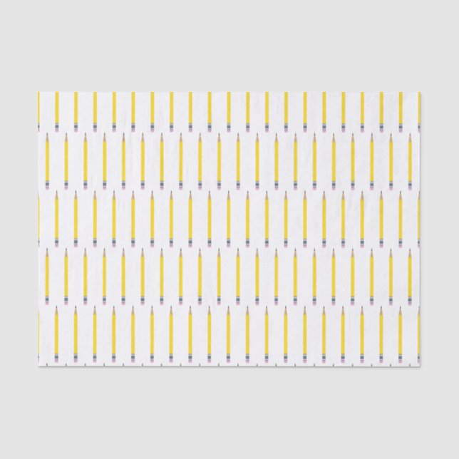 Papier Mousseline Motif crayon jaune fraîchement aiguisé (Recto)