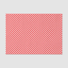 Papier Mousseline Motif croate en damier blanc rouge