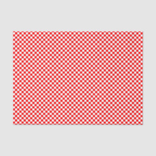 Papier Mousseline Motif croate en damier blanc rouge