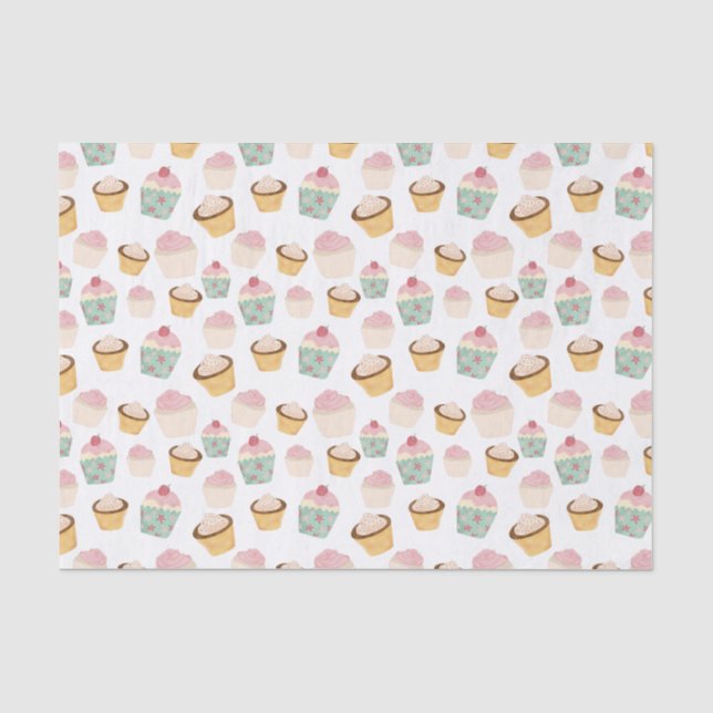 Papier Mousseline Motif Cupcake (Recto)