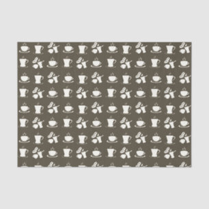Papier Mousseline Motif d'amants de café sur le brun