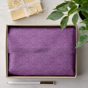 Papier Mousseline Motif damassé violet vintage
