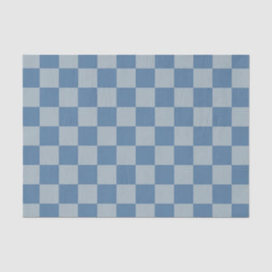 Papier Mousseline Motif damier bleu