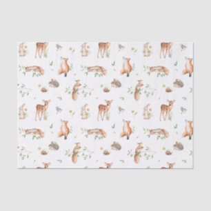 Papier Mousseline Motif d'amis animaux de bois mignon
