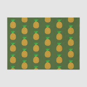 Papier Mousseline Motif D'Ananas Sur Arrière - plan Vert