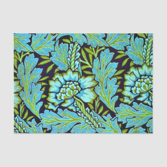 Papier Mousseline Motif d'Anemone par William Morris, (Recto)
