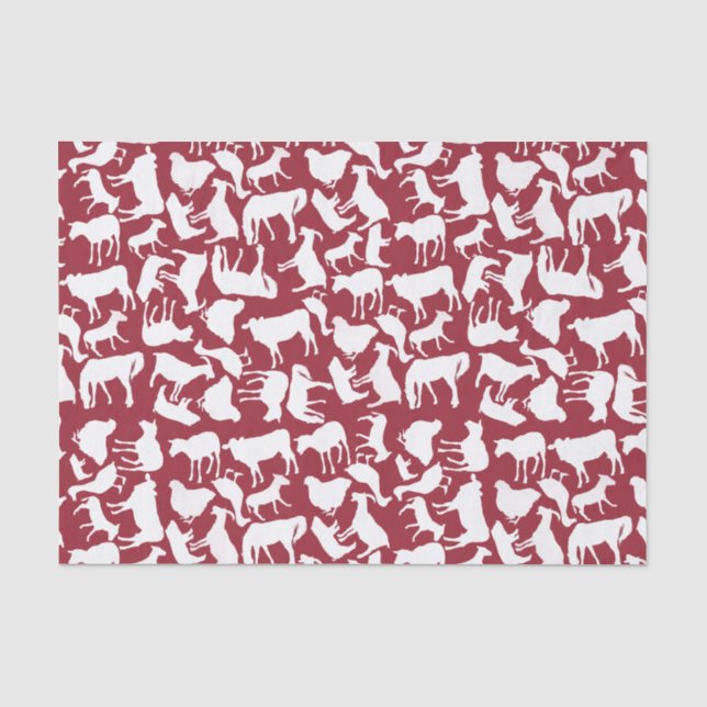 Papier Mousseline Motif d'animaux de ferme (Recto)