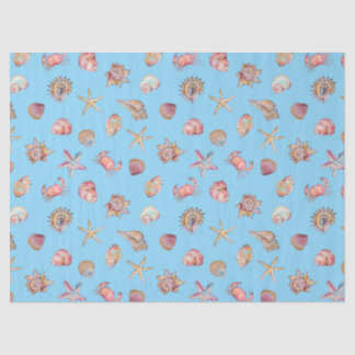 Papier Mousseline Motif d'animaux marins à l'aquarelle