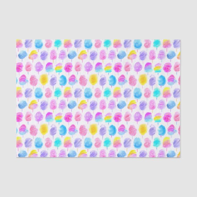 Papier Mousseline Motif d'aquarelle couleur Coton Candy (Recto)