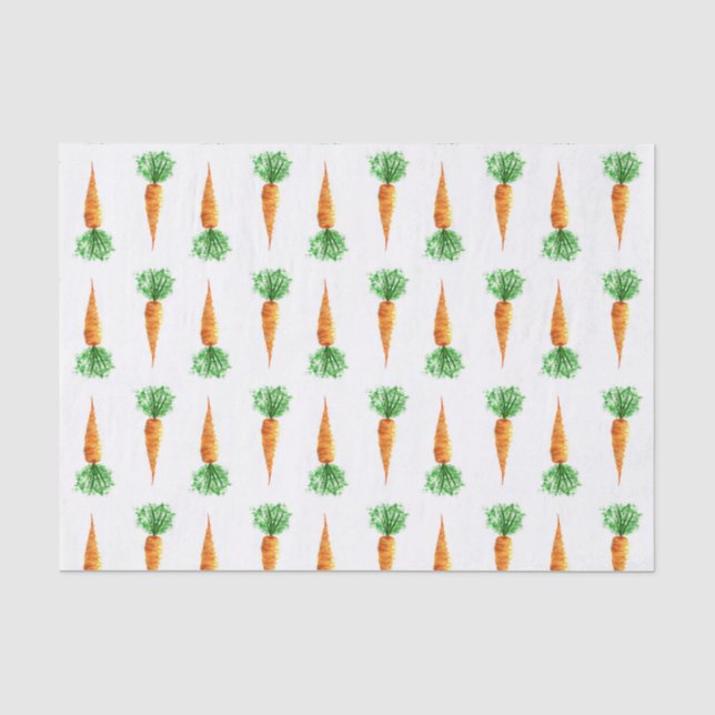 Papier Mousseline Motif d'aquarelle de carottes (Recto)