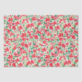 Papier Mousseline Motif d'aquarelle de Noël rouge