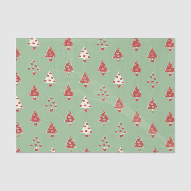 Papier Mousseline Motif d'arbres de Noël (Recto)