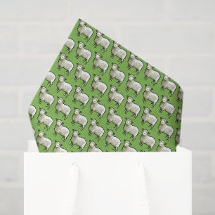Papier Mousseline Motif D'Art De Pixel De Mouton Blanc Laineux
