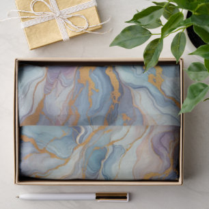 Papier Mousseline Motif d'art en marbre bleu violet rose