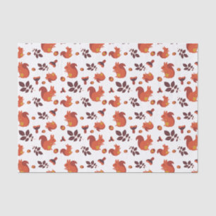 Papier Mousseline Motif d'automne de l'écureuil boisé mignon