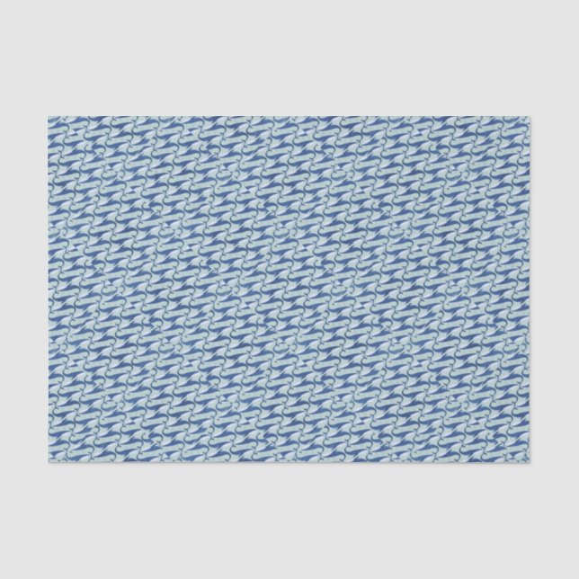Papier Mousseline Motif de baleines bleues - par Jago (Recto)