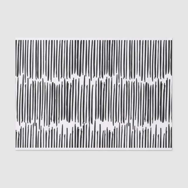 Papier Mousseline Motif de bande Abstrait noir et blanc (Recto)