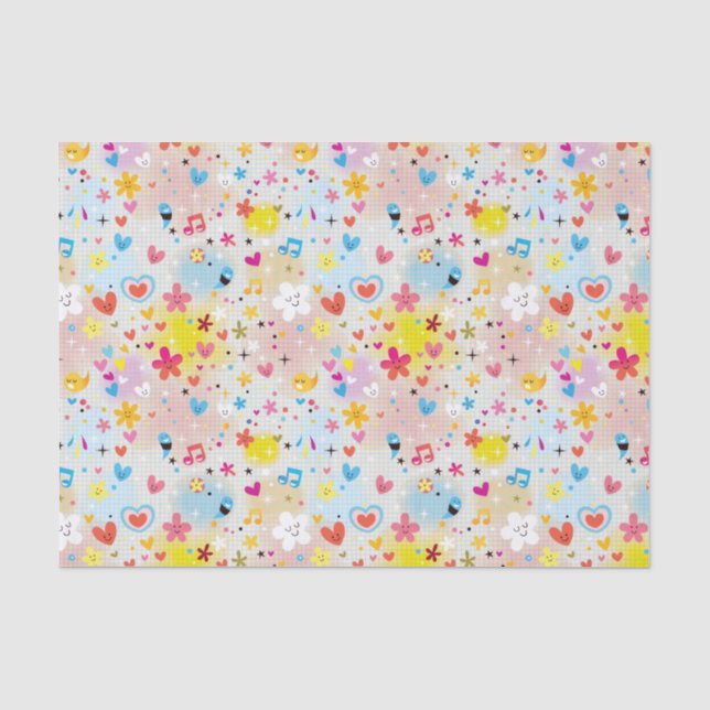 Papier Mousseline motif de bande dessinée d'amusement (Recto)