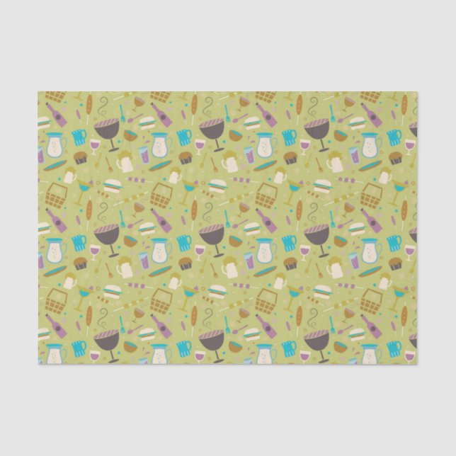 Papier Mousseline Motif de barbecue (Recto)