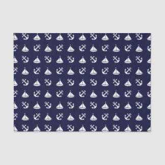 Papier Mousseline Motif de bateau à voile et d'ancre