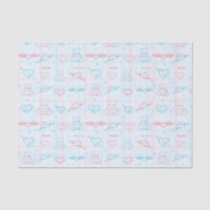Papier Mousseline motif de bébé avec l'ours de nounours