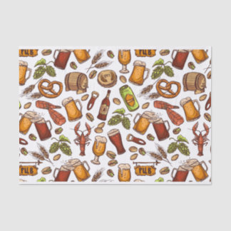 Papier Mousseline Motif de bières et collations à main