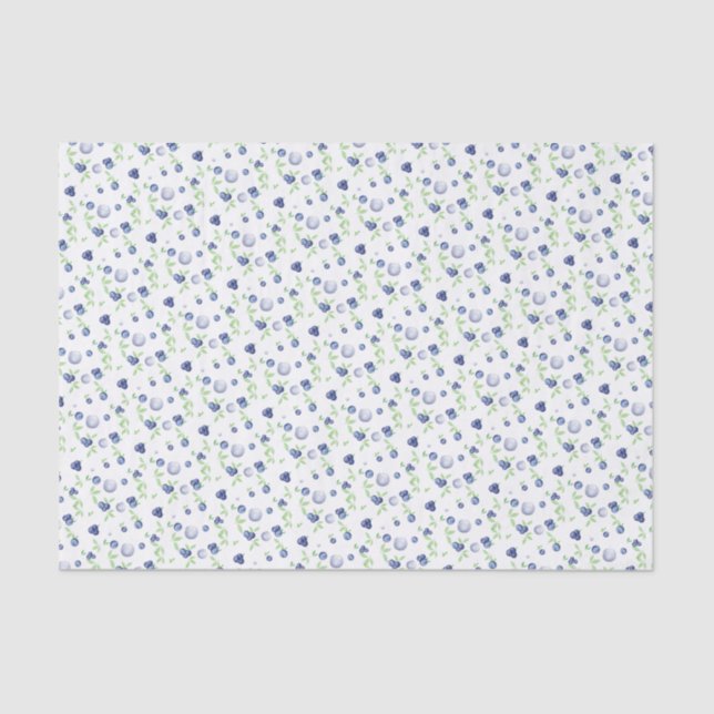 Papier Mousseline Motif de bleuet d'aquarelle (Recto)