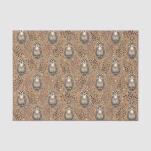 Papier Mousseline Motif de bois illustré de Chouette Brown