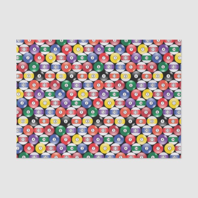 Papier Mousseline Motif de boule de piscine de billard (Recto)