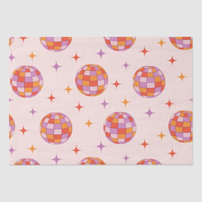 Papier Mousseline Motif de boules de disco Super rétro (Recto)