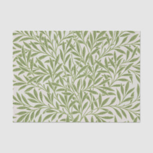 Papier Mousseline Motif de branches feuillues vertes 