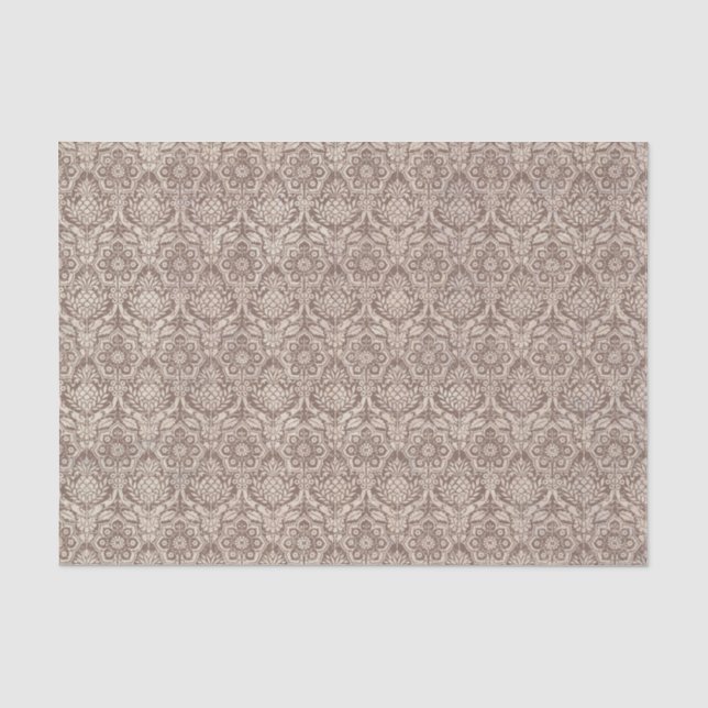 Papier Mousseline Motif de brun de damassé (Recto)